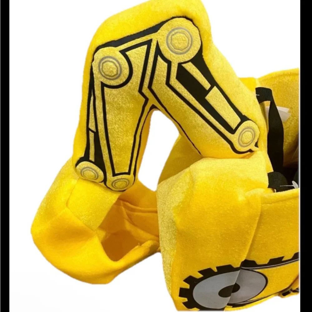 Yellow Excavator Kids Halloween Costume with Hard Hat